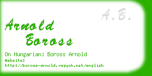 arnold boross business card
